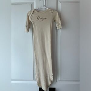 Colored Organics Natural Infant Gown Embroidered ‘Rosie’ (Size Newborn)